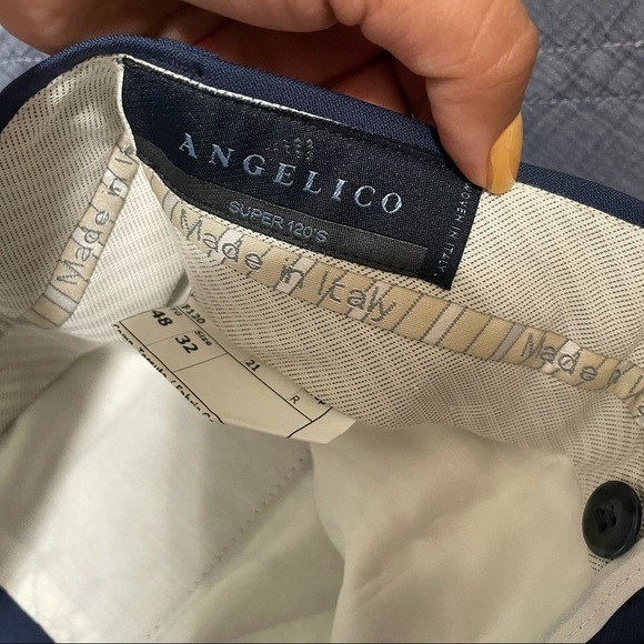 Angelico Navy Super 120's Trouser Pants​​ - Picture 5 of 8